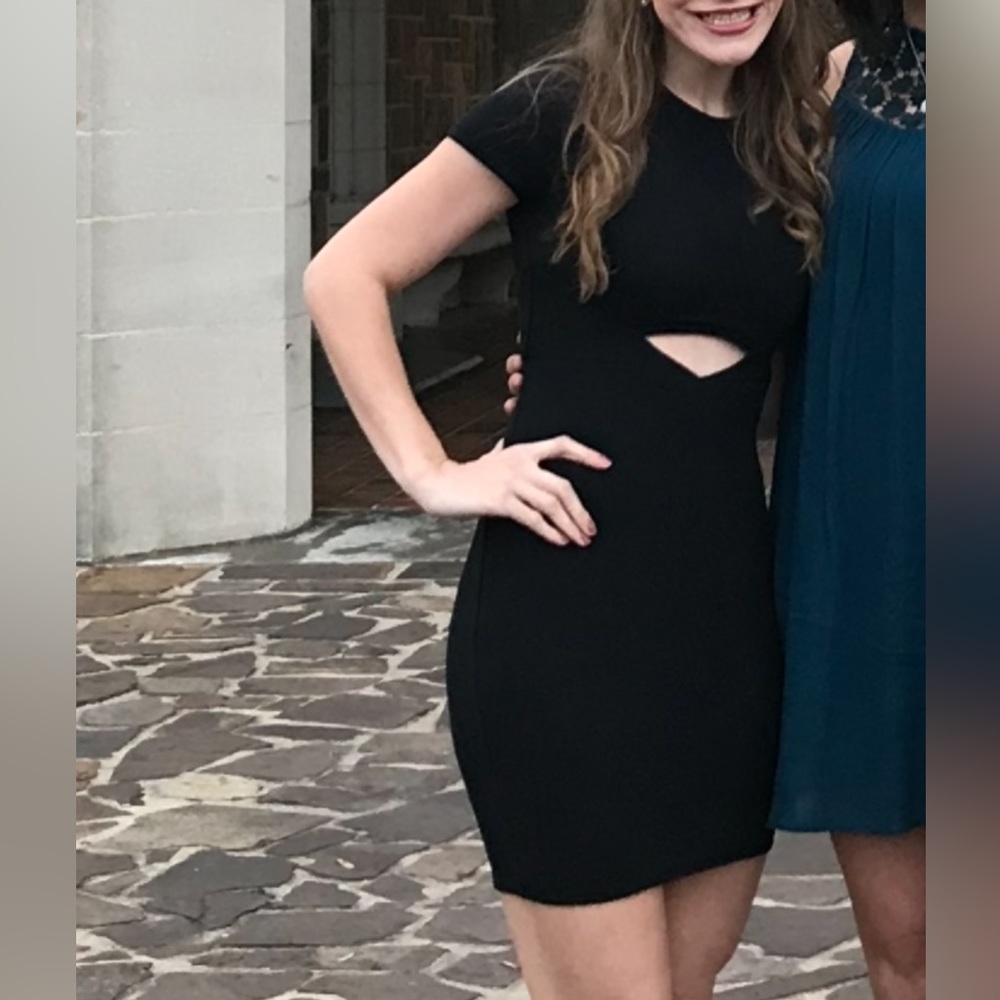 Express Black Mini Cutout Dress